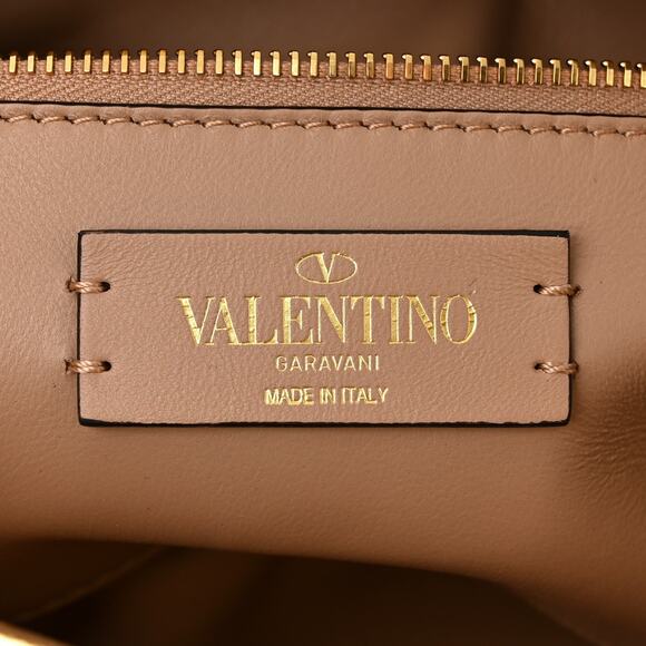 Valentino Garavani Gold Metallic Nappa Medium Roman Stud Rockstud Bag NEW - Picture 4 of 8